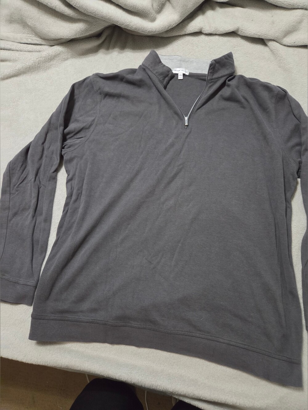 Peter Millar Men's Charcoal Quarter Zip Xxl